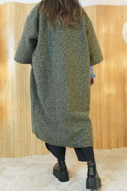 Norbury Japanese 3/4 Sleeve Duster Coat Khaki /15=